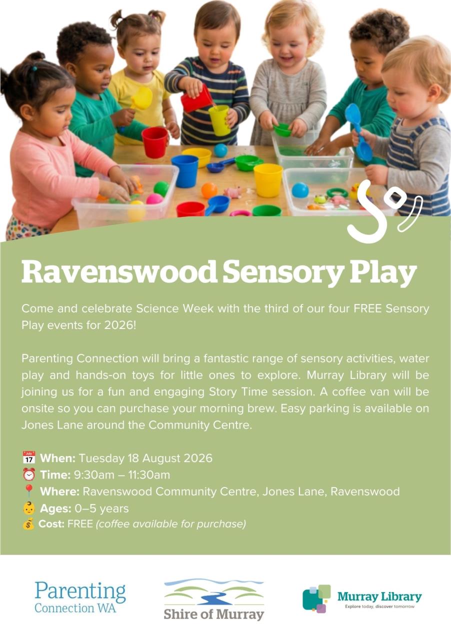 Event flyer with picture of kids doing simple science experiments and event details