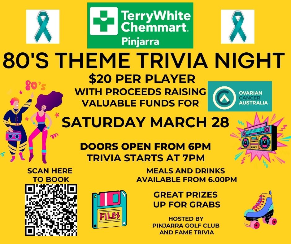 Terry White Chemmart Pinjarra - 80's Dress Theme Trivia Night