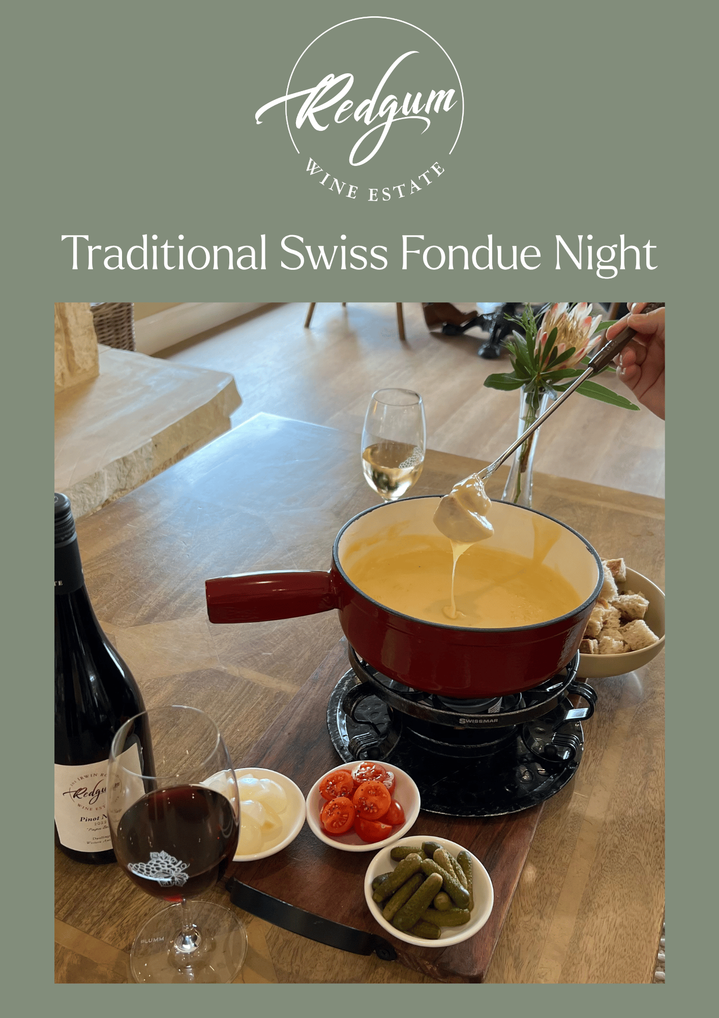 Traditional Swiss Cheese Fondue Night